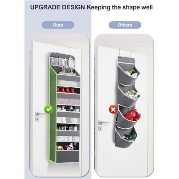 Over Door Hanging Organizer 6 Shelf Storage with 8 Pockets for Bathroom - Picture 5 of 7